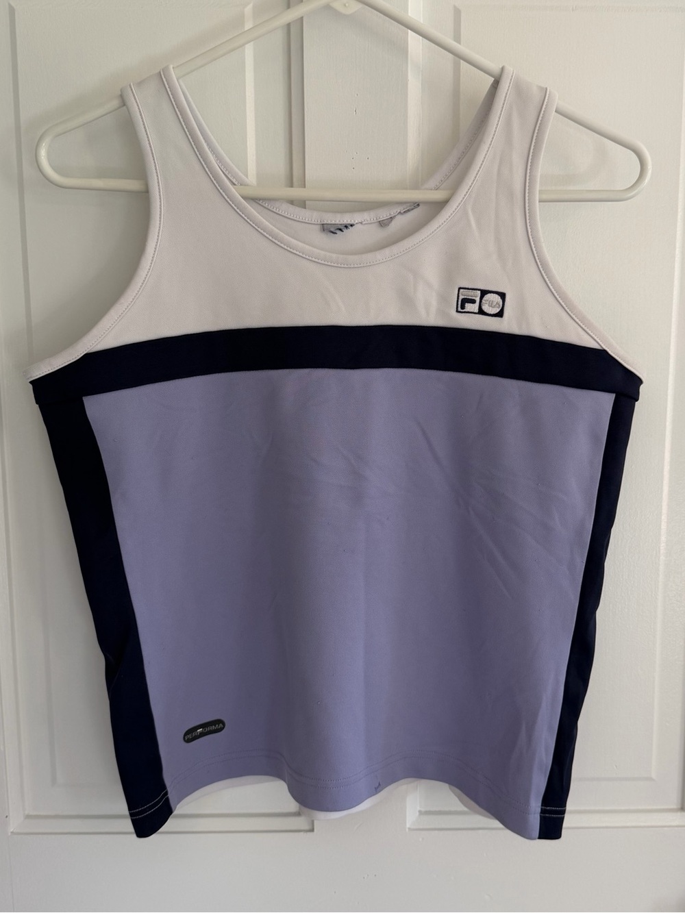 Vintage Y2K FILA Performance Colorblock Athletic Tank Top Purple Navy